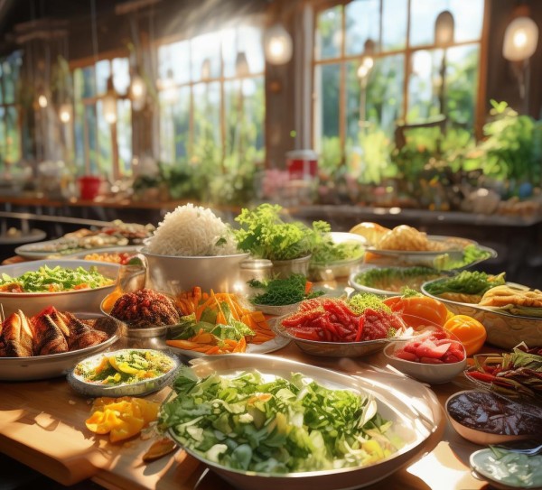 夏天馈赠，食堂菜品的美味组合